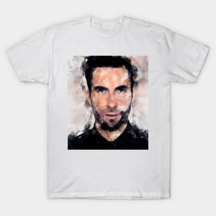 Adam Levine pop Portrait watercolour painting T-Shirt